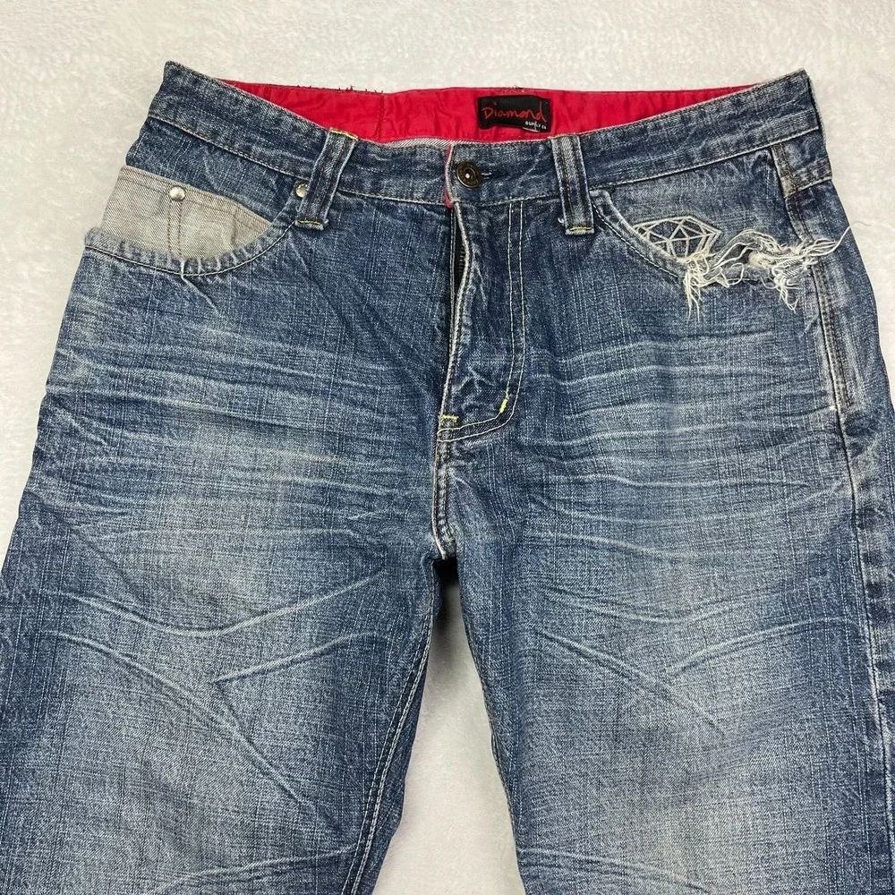 Diamond Supply Co. Knowledge jeans Men's Blue Denim Classic Zip‎ Fly - 32X31